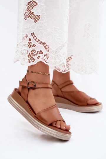 Sandalias de plataforma marrones Tai turiciejka L7629-29 2