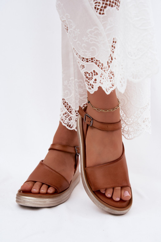 Sandalias de plataforma marrones Tai turiciejka L7629-29