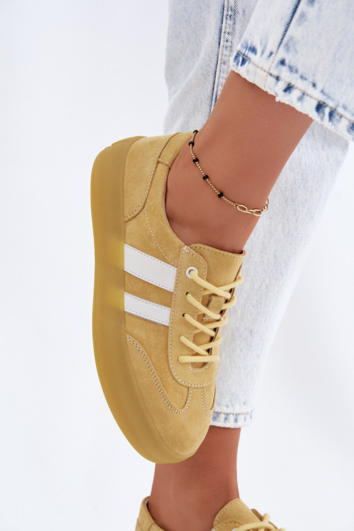 Zapatillas de plataforma amarillas de ante Artelle