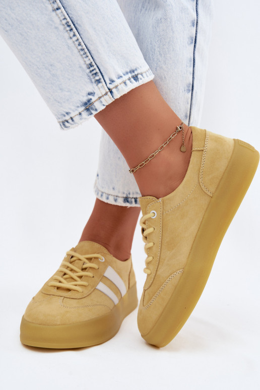 Zapatillas de plataforma amarillas de ante Artelle