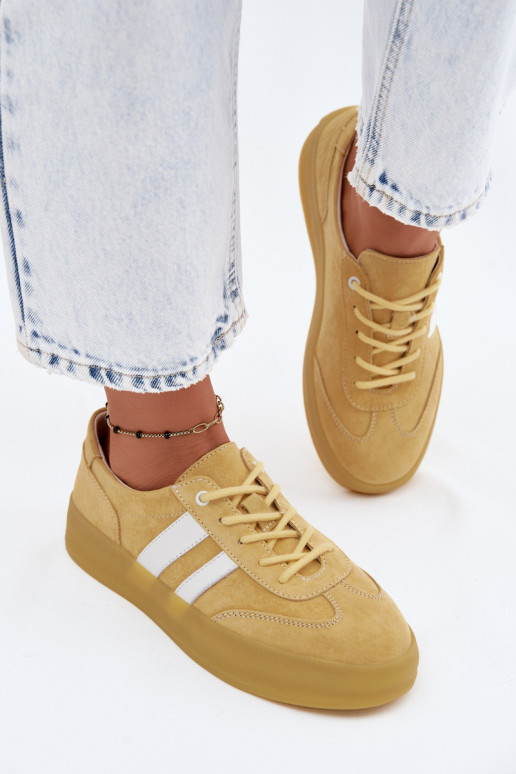 Zapatillas de plataforma amarillas de ante Artelle