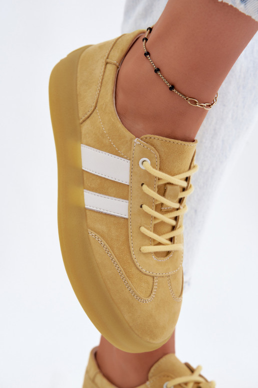 Zapatillas de plataforma amarillas de ante Artelle