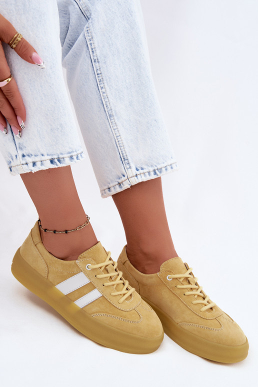 Zapatillas de plataforma amarillas de ante Artelle
