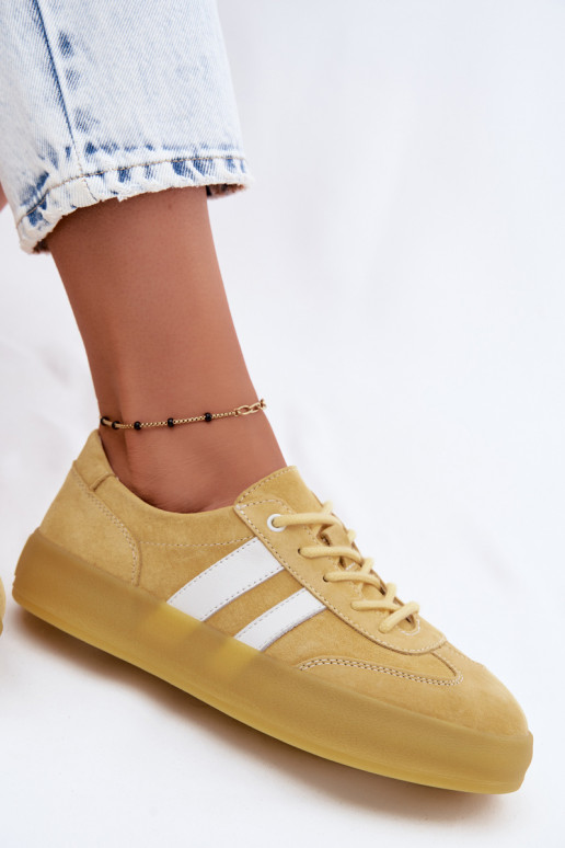 Zapatillas de plataforma amarillas de ante Artelle