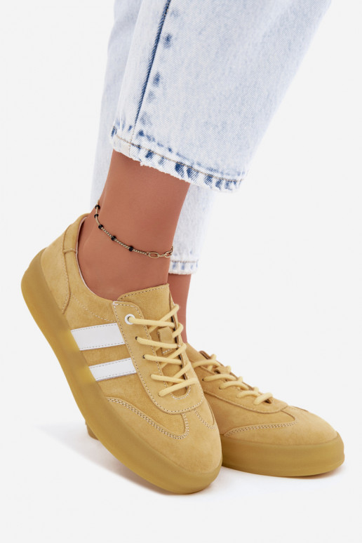 Zapatillas de plataforma amarillas de ante Artelle