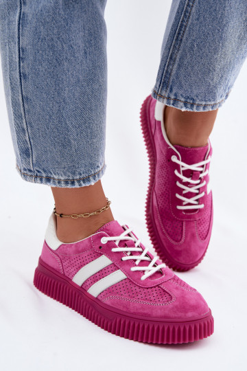 Zapatillas de plataforma rosas de ante Artelle
