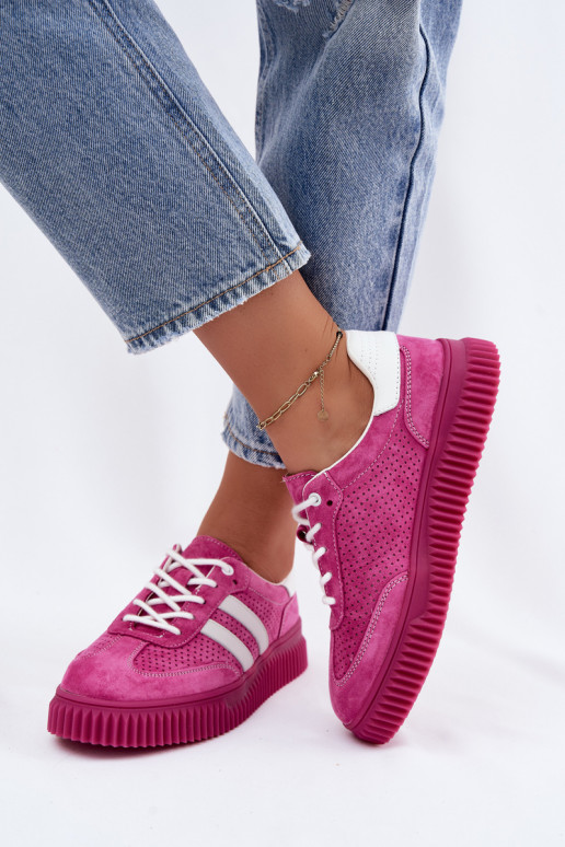 Zapatillas de plataforma rosas de ante Artelle