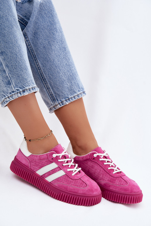 Zapatillas de plataforma rosas de ante Artelle