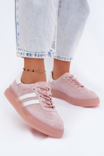 Zapatillas de plataforma rosas de ante Artelle