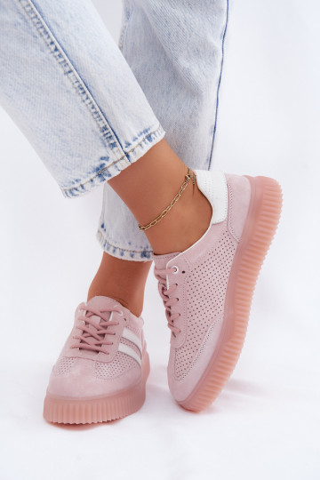 Zapatillas de plataforma rosas de ante Artelle 2