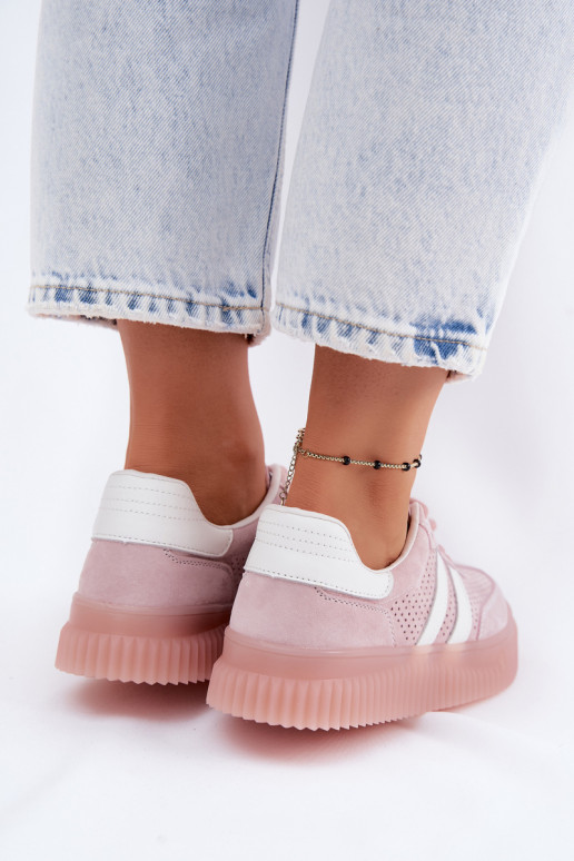 Zapatillas de plataforma rosas de ante Artelle