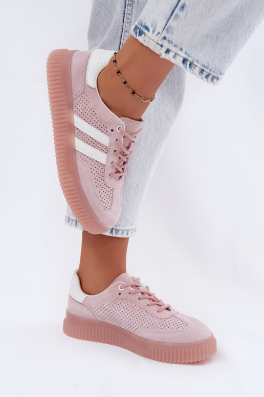 Zapatillas de plataforma rosas de ante Artelle