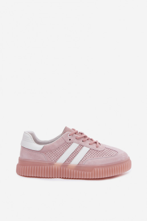 Zapatillas de plataforma rosas de ante Artelle