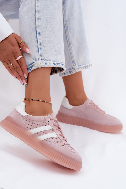 Zapatillas de plataforma rosas de ante Artelle