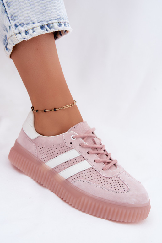 Zapatillas de plataforma rosas de ante Artelle