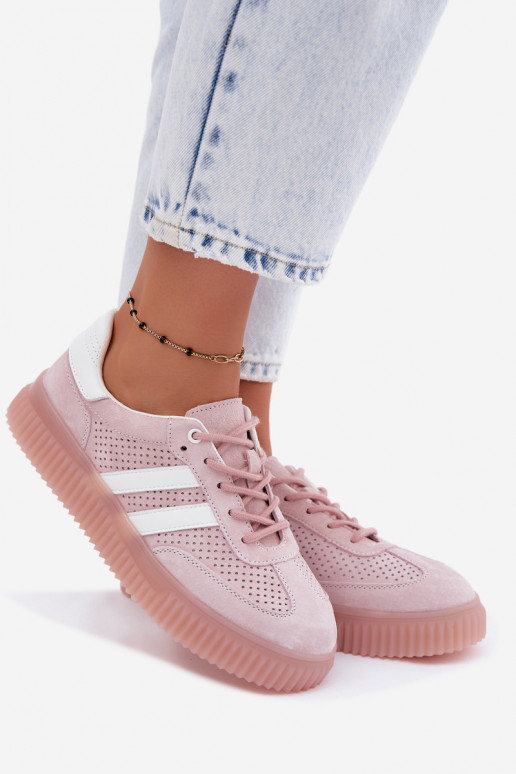 Zapatillas de plataforma rosas de ante Artelle