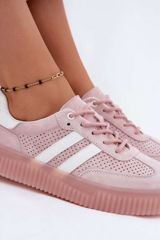 Zapatillas de plataforma rosas de ante Artelle