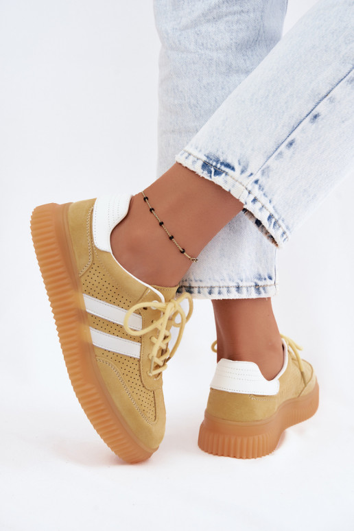 Zapatillas de plataforma amarillas de ante sintético Coralia