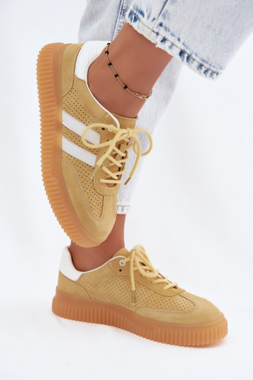 Zapatillas de plataforma amarillas de ante sintético Coralia