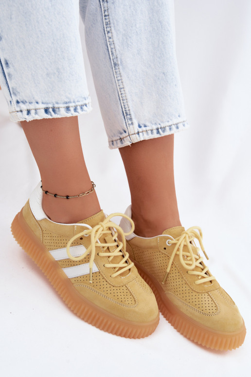 Zapatillas de plataforma amarillas de ante sintético Coralia