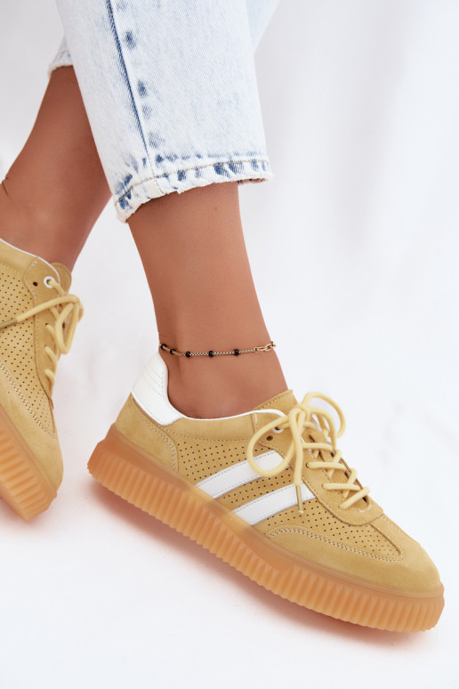 Zapatillas de plataforma amarillas de ante sintético Coralia