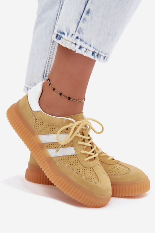 Zapatillas de plataforma amarillas de ante sintético Coralia