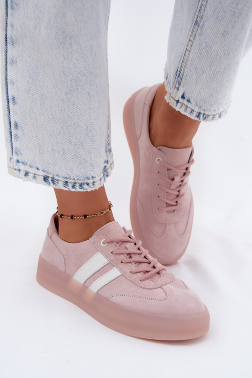 Zapatillas de plataforma rosas de ante sintético Coralia