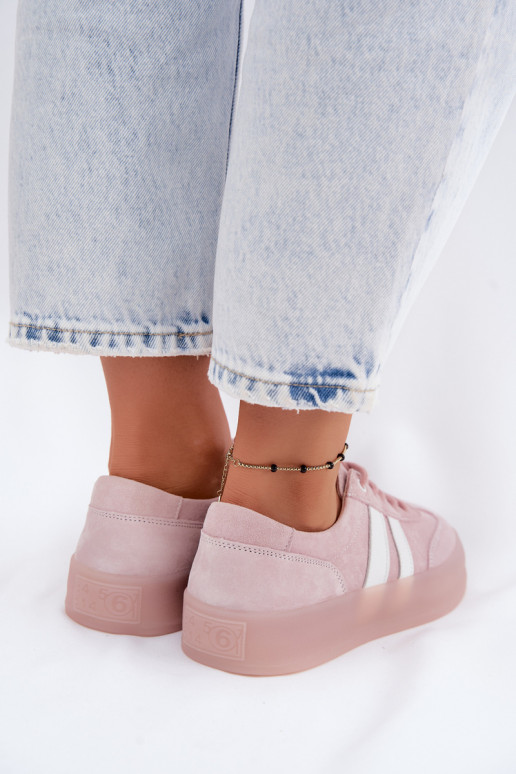 Zapatillas de plataforma rosas de ante sintético Coralia