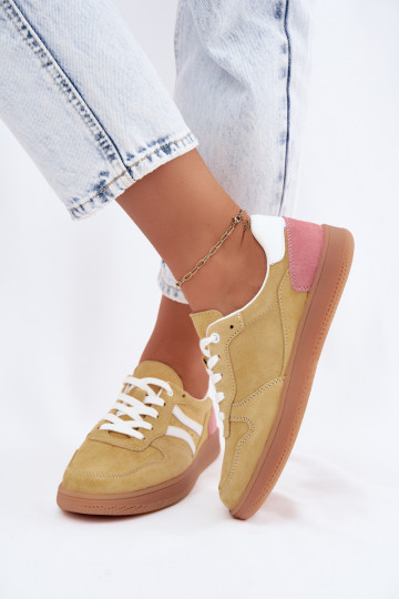 Zapatillas de plataforma amarillas de ante Coressa