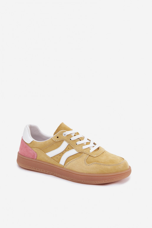 Zapatillas de plataforma amarillas de ante Coressa