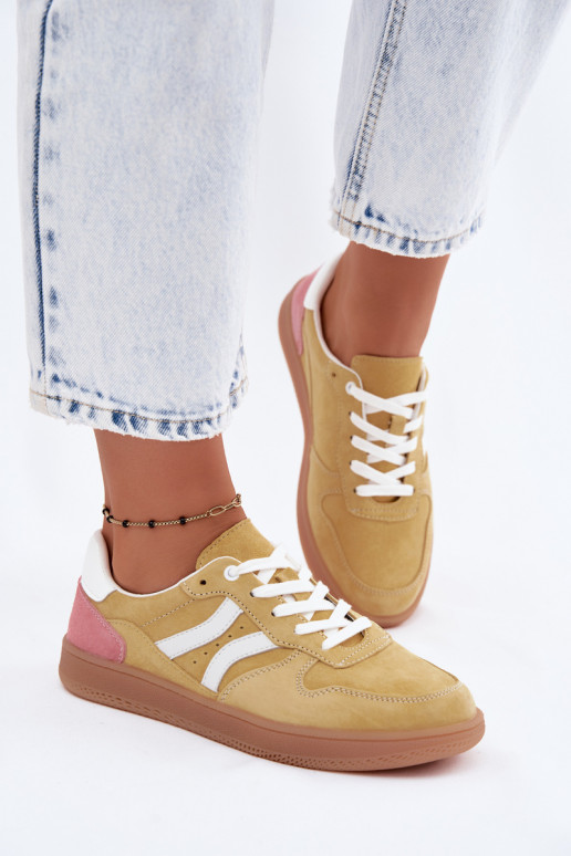 Zapatillas de plataforma amarillas de ante Coressa