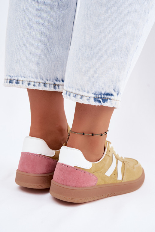 Zapatillas de plataforma amarillas de ante Coressa
