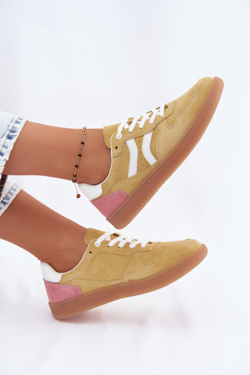 Zapatillas de plataforma amarillas de ante Coressa
