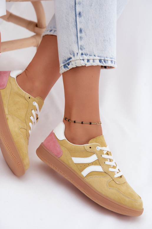 Zapatillas de plataforma amarillas de ante Coressa
