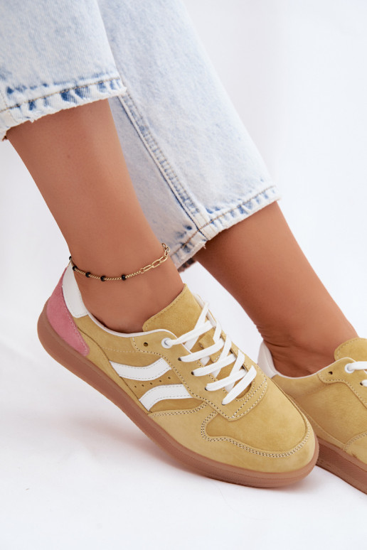 Zapatillas de plataforma amarillas de ante Coressa