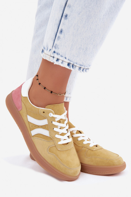 Zapatillas de plataforma amarillas de ante Coressa