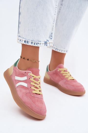 Zapatillas de plataforma rosas de ante Coressa