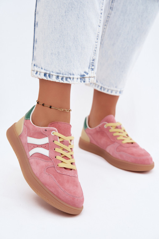 Zapatillas de plataforma rosas de ante Coressa