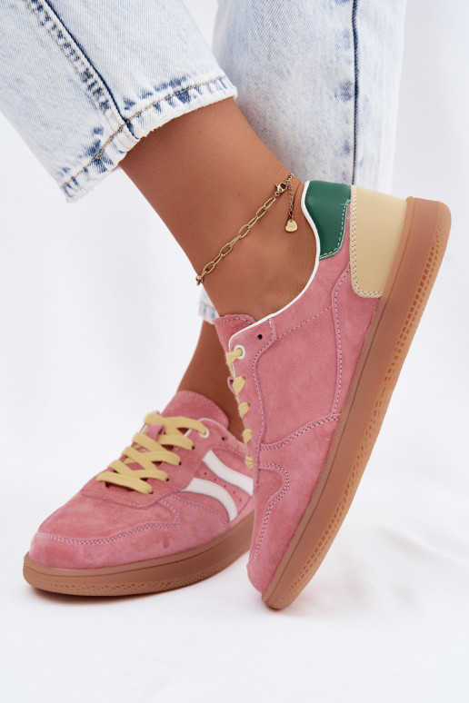 Zapatillas de plataforma rosas de ante Coressa