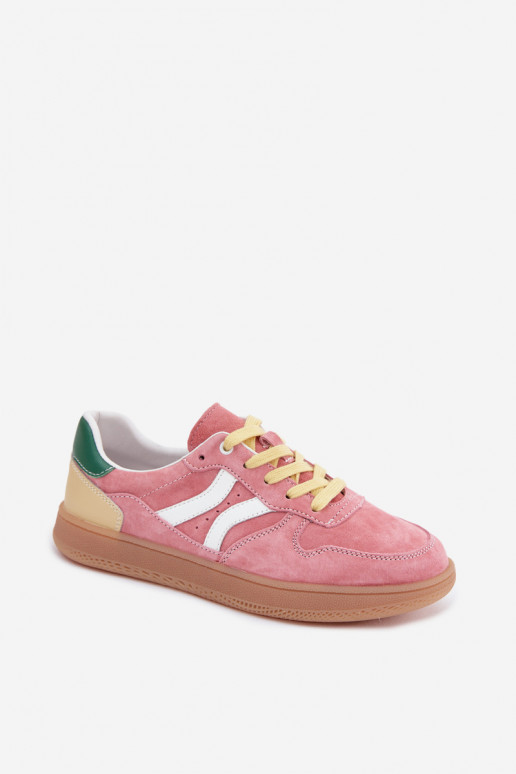 Zapatillas de plataforma rosas de ante Coressa
