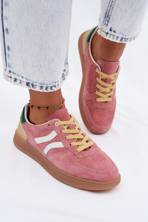 Zapatillas de plataforma rosas de ante Coressa