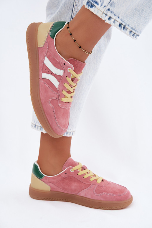 Zapatillas de plataforma rosas de ante Coressa