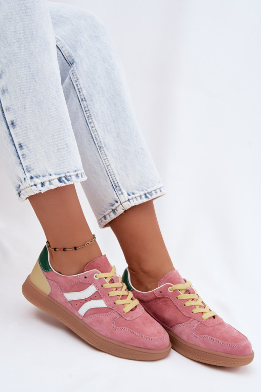 Zapatillas de plataforma rosas de ante Coressa