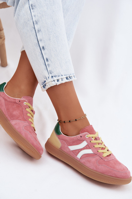 Zapatillas de plataforma rosas de ante Coressa