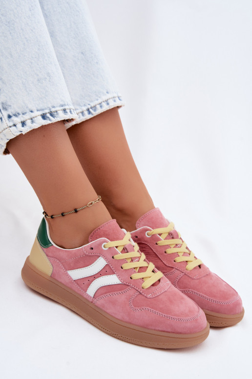 Zapatillas de plataforma rosas de ante Coressa