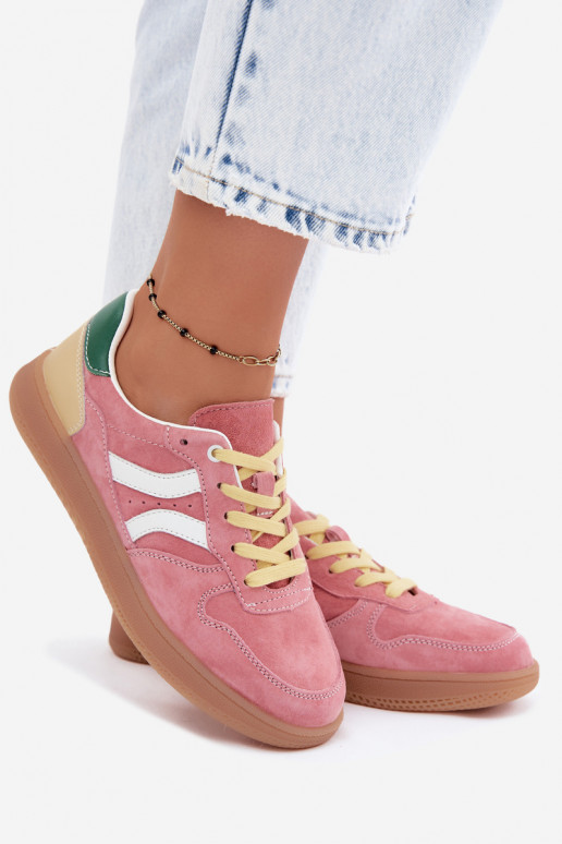 Zapatillas de plataforma rosas de ante Coressa
