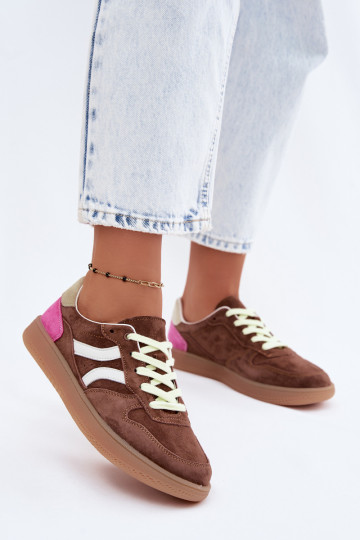 Zapatillas de plataforma marrones de ante Coressa