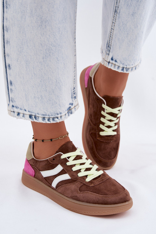 Zapatillas de plataforma marrones de ante Coressa