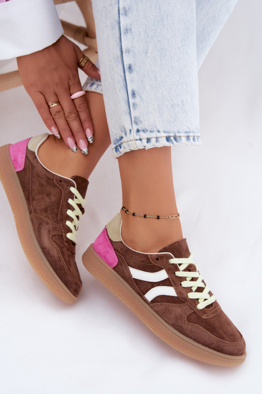 Zapatillas de plataforma marrones de ante Coressa