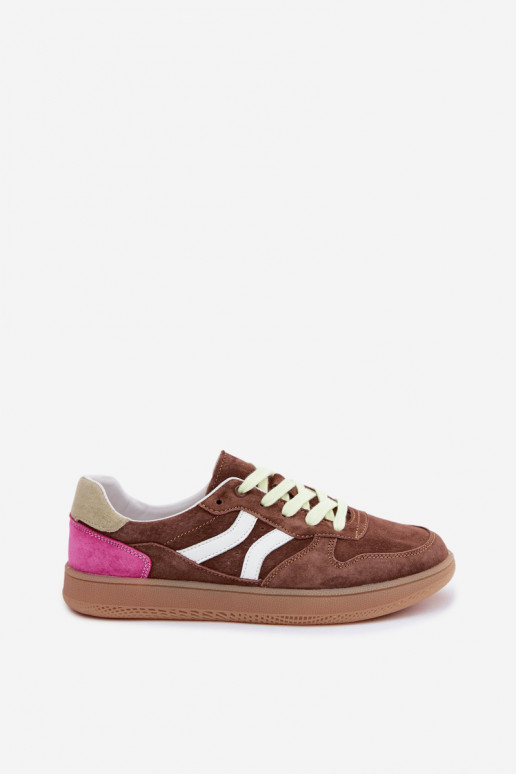 Zapatillas de plataforma marrones de ante Coressa